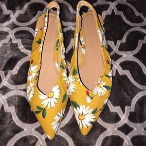 Floral Fabric Slingbacks